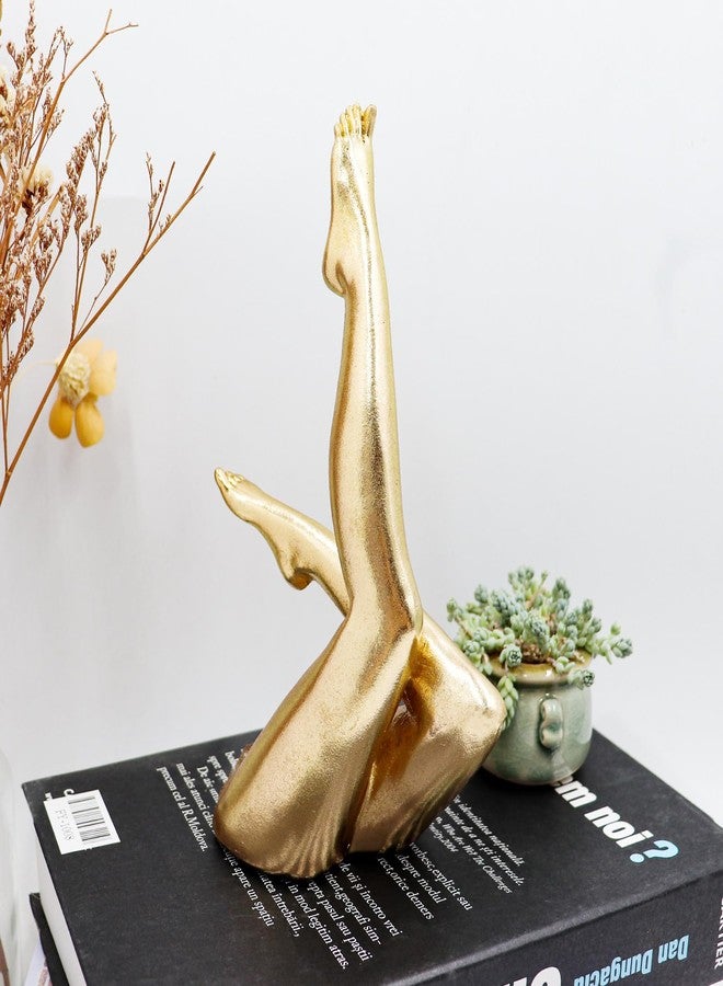 Neeenn Gold Legs Statue, Resin Abstract Art Legs Ornament, Yoga Woman Decor Sculpture, Modern Aesthetic Figurine Decoration, Suitable for Home Living Room Bedroom Office Shelf Table Desk Bookshelf Decor - Image 2